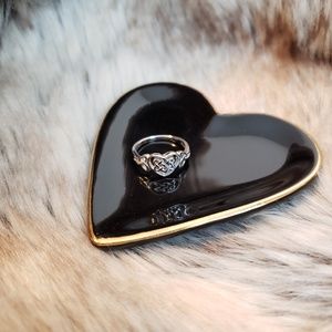 Celtic Heart Sterling Silver Double Knot Ring